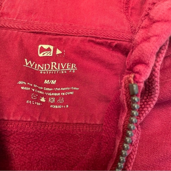 🍂 Men’s Wind River Red Quater-Zip Sweater Hoodie - Size Medium 🧥 - Picture 12 of 15